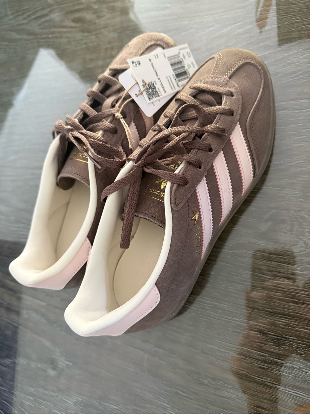 adidas Women's Gazelle Suede Sneakers in Brown & Pink